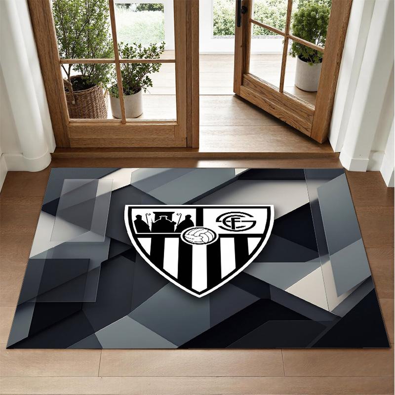 Sevilla FC Design Crystal Velvet Rug Soft Decorative Mat for Bedroom Entrance