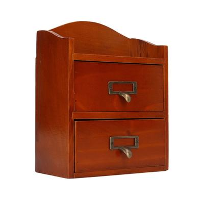 Desktop Wooden Storage Box Retro Multi Layer Wooden Desktop Storage Cabinet with Drawers for Office Bedroom Kitchen