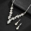 Popular Accessories Delicate Crystal Rhinestone Necklace Earrings Dress Two-Piece Set