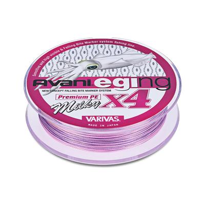 Morris Varivas Avani Eging Premium PE X4 Milchige Linie, 150m, 0.8, 15lb, Rosa, 4-fach geflochten