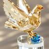 Faceted Crystal Bird Ornament Polished with Pedestal Decorative Desktop