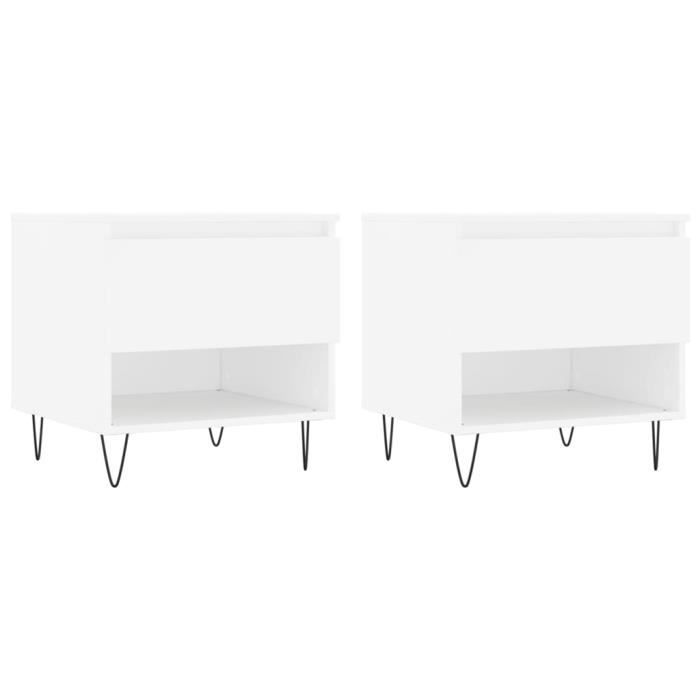 VidaXL Coffee Tables 2 Pcs White 50x46x50 Cm Engineered Wood 830909