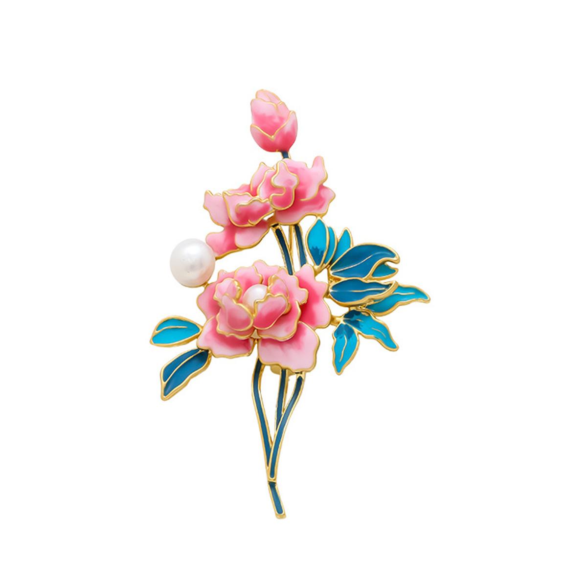 

1Pc Peony Flower Brooch Exquisite Romantic Jewelry Elegant Temperament Luxurious Fashion Accessories Party Gifts 2026