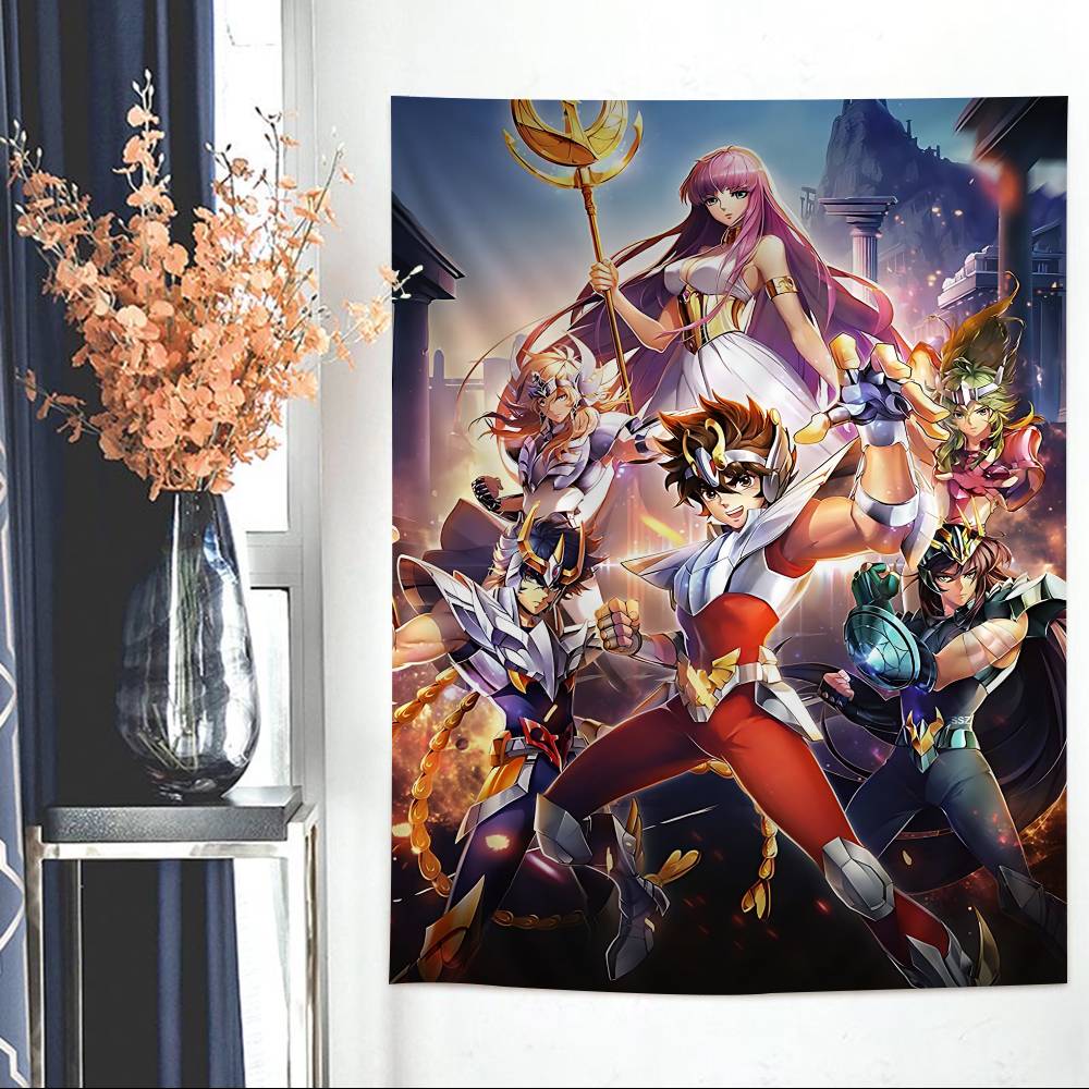 Japanese Hot Anime SSaint Seiya Cartoon Tapestry Art Science Fiction Room Home Decor Wall Hanging Sheets