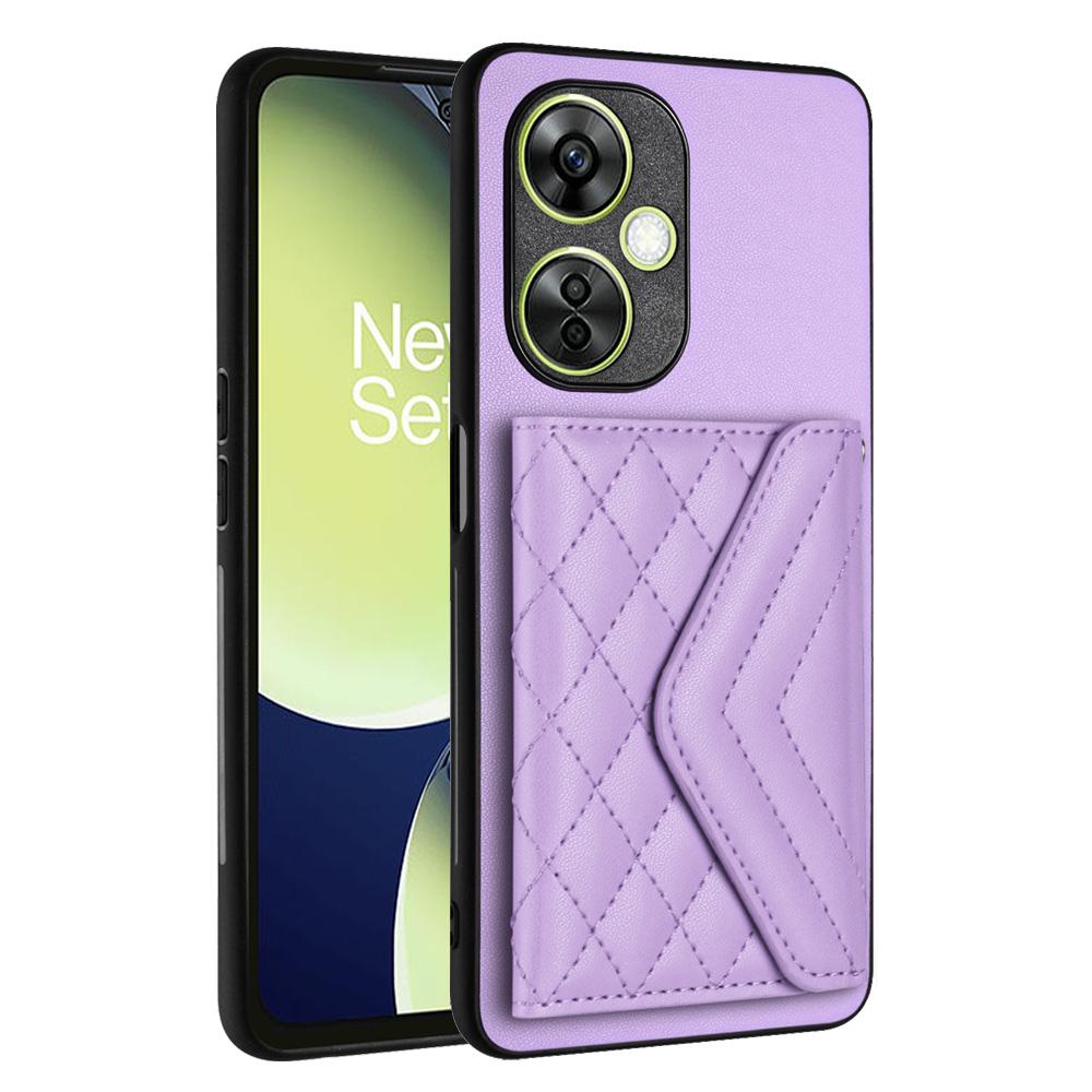 

Серия кожаных покрытий YB-8 для OnePlus Nord CE 3 Lite 5G/Nord N30 5G Чехол Телефон Сумка для карт с подставкой Purple