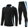 Argentine Black Little Adi Version] Half Zipper Training Uniform Football Uniform Supports Customization