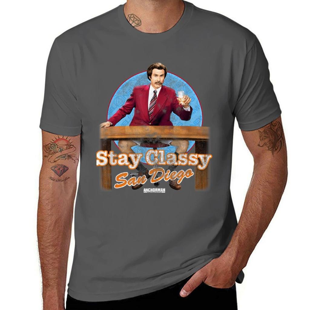 Anchorman T-Shirt Plus Size Simple Casual Top