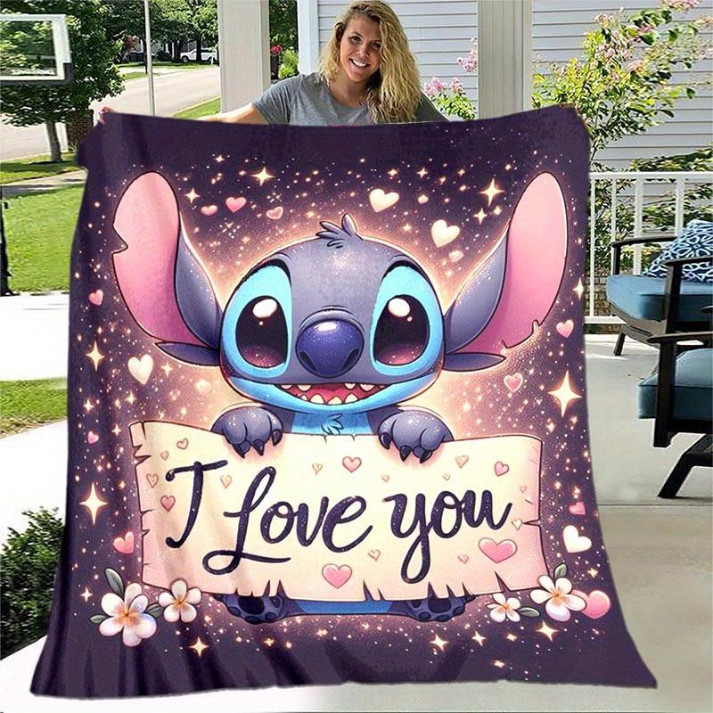 1pc Stitch Printing Blanket - Soft, All-Season Throw for Office Blanket, Personalized Gift with Adorable Cartoon Design