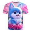 Summer T-Shirts 3D Print Animal Dog O-Neck T Shirt Casual Boys Girls Tops Oversized Fashion Kids Tees Harajuku Children Clothing