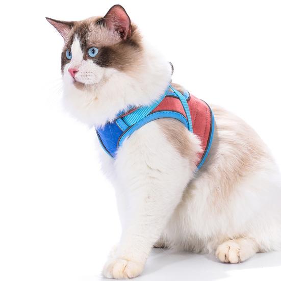 Cat Harness And Leash Escape-Proof Cat Harness with Reflective Strips Adjustable Step-in Harness for Small Medium Cats