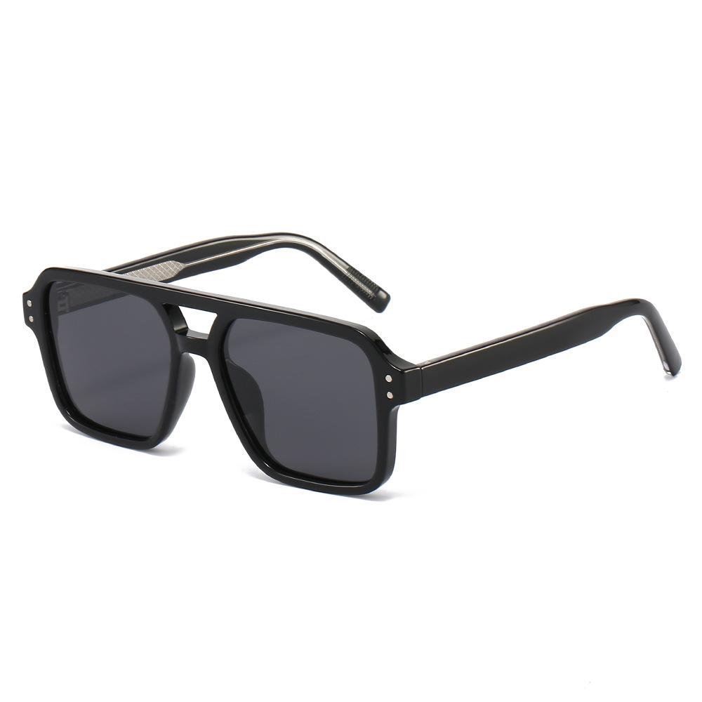

2025 Retro Square Sunglasses Men Women Rivets TAC Polarized Sun Glasses CP Acetate Driving Sun Shades черный серый