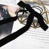 Fashion Black Velvet Bow Hair Ribbon Scrunchie For Women Girl Elastic Hair Tie