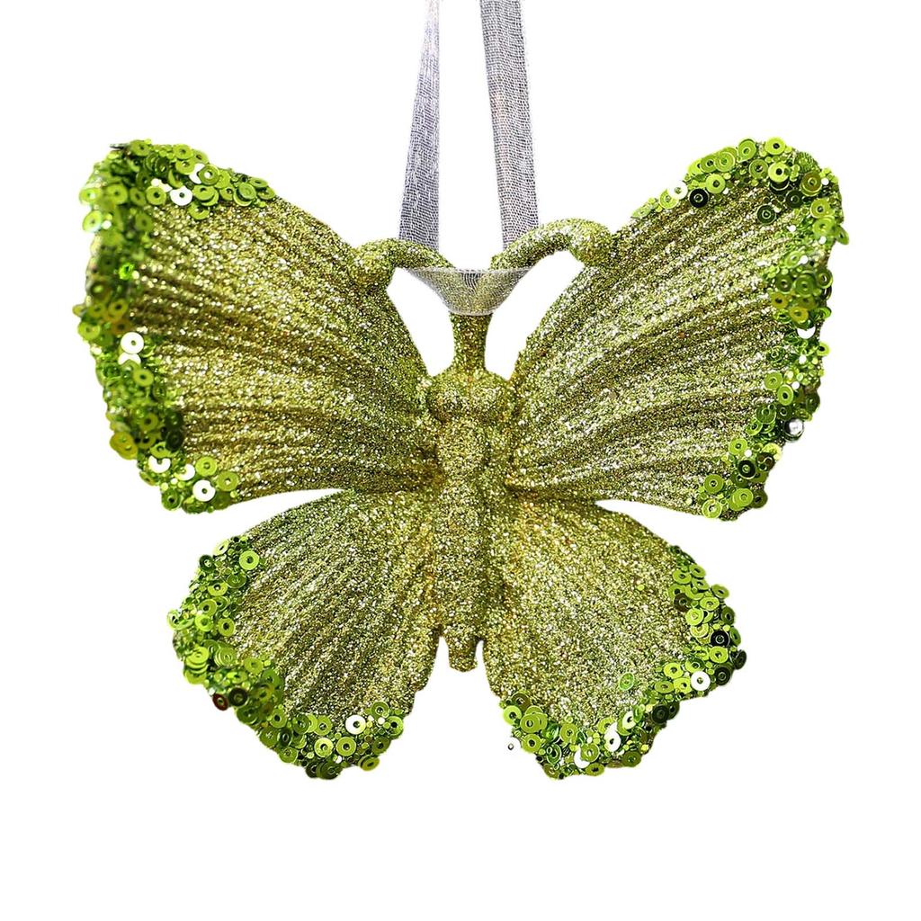Sparkling Green Snowflake Christmas Tree Decoration Shatterproof Acrylic Ornament Easy to Hanging for Winter Party