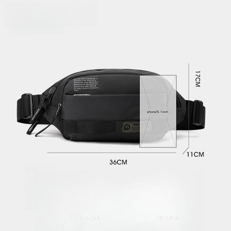Versatile Large Capacity Men's Chest Bag Fashion Casual Phone Crossbody Sling Bag Cycling Waist Pack for Outdoor Daily