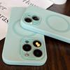 Applicable To IPhone 16 Apple Phone Case Liquid Silicone Magnetic Light Cyan 14 All Inclusive Lens Film 13 Anti Fall
