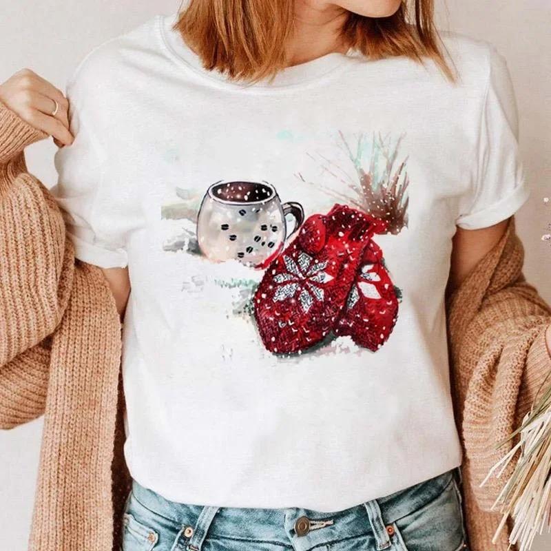1PC Christmas Snowman Tshirt New Year Christmas Tree Tshirt 2025 Printed Tshirt Womens Shirt Clothing Tshirt