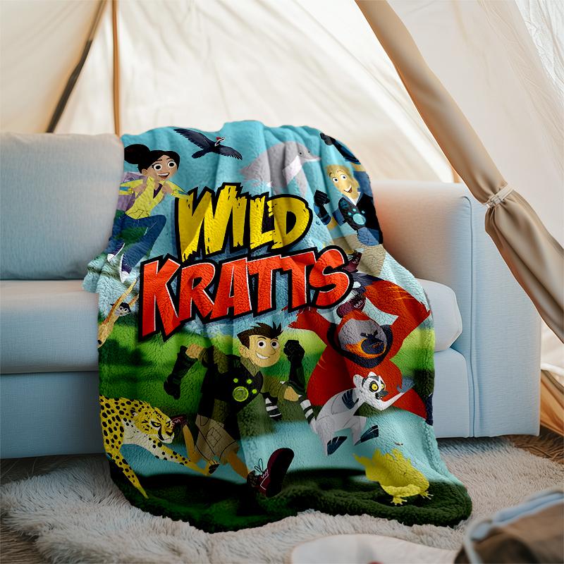 Wild Kratts printed throw blanket—soft,warm;versatile blanket for all seasons—perfect as &air-conditioning throw,nap blanket