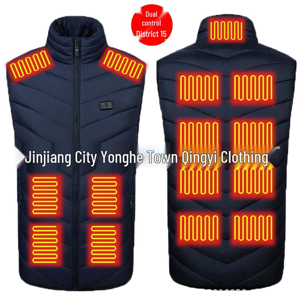 

Men s Smart Electric Nine-zone Heating Vest - Full Body Warmth-keeping Clothing S