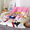 1pc Sailor Moon Adventure Flannel Blanket for Super Soft Cute Comfort Blanket for Travel Bedding Couch Sofa Blanket Y73022