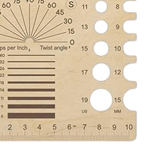 Stricknadel-Messlineal, US-Häkelnadel-Messlineal, kompakte Größe, Häkel-Stricknadel
