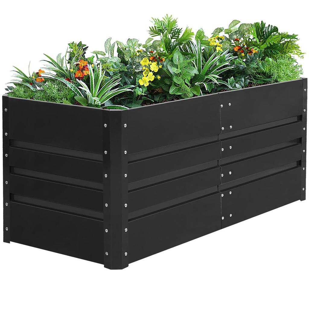 Galvanized Garden Planter Box with Safe Folded Edge Design for Vegetables and Fruits