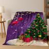 3D Merry Christmas Tree Santa Claus Cartoon Flannel Blanket Soft Warm Blanket for Bedroom Living Room Bed Camping Picnic Gift