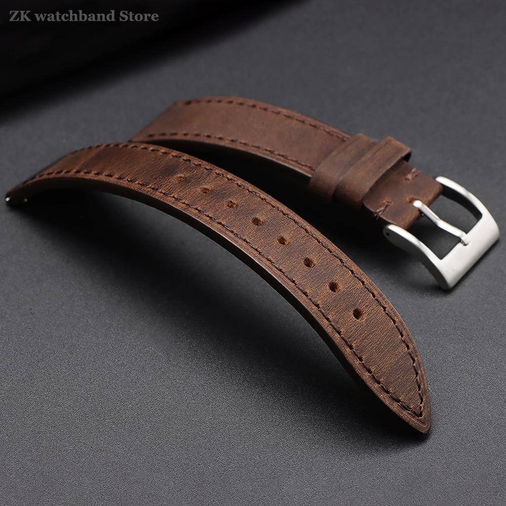Retro Echtleder Uhrenarmband Schnellverschluss 18mm 19mm 20mm 21mm 22mm Weiches Vintage Braun Uhrenarmband Herren Damen Uhrenarmband