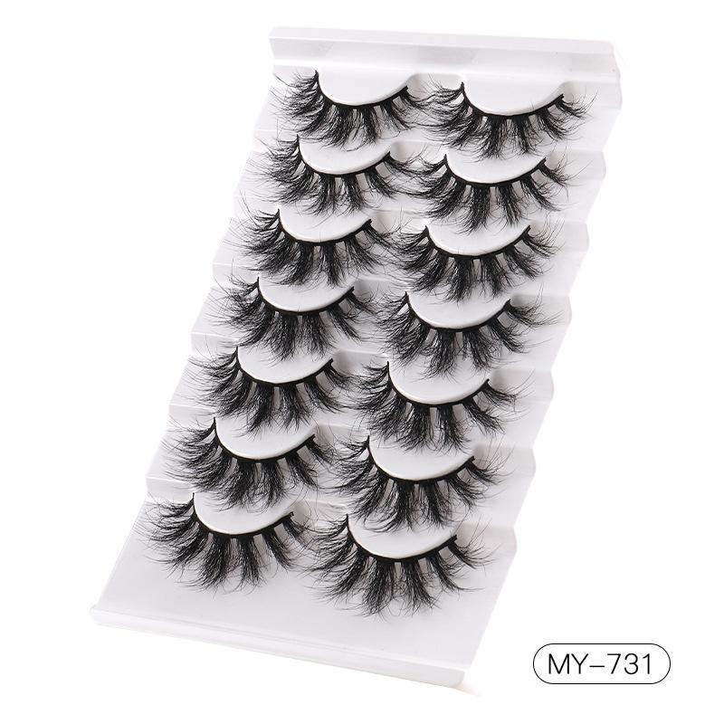 7 Pairs Of Fried Hair Imitation Mink False Eyelashes Messy Natural Thick Eyelashes