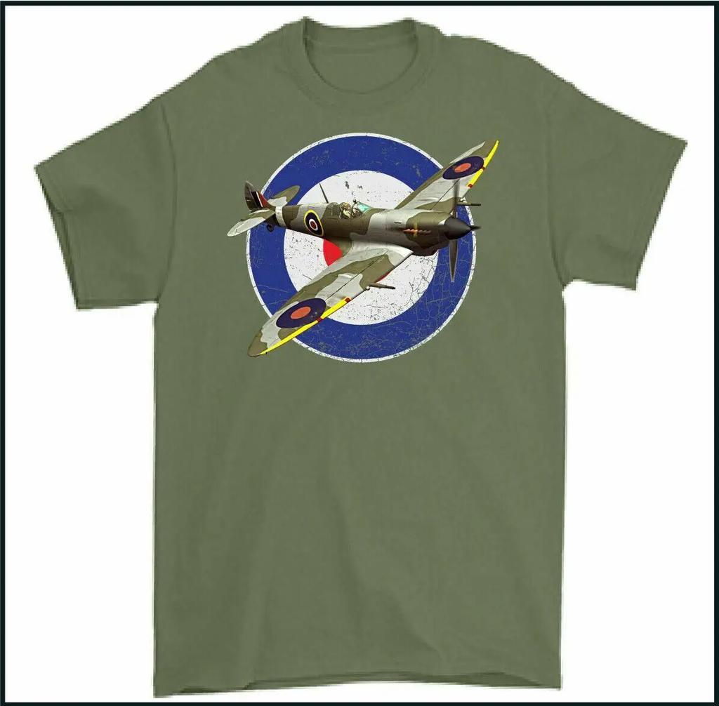 Battle of Britain WWII RAF Spitfire Supermarine Fighter TShirt Summer Cotton Short Sleeve ONeck Mens T Shirt New S3XL