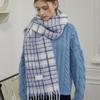 Tatiana Snug Checked Wool Blended Muffler MF8108 Blue