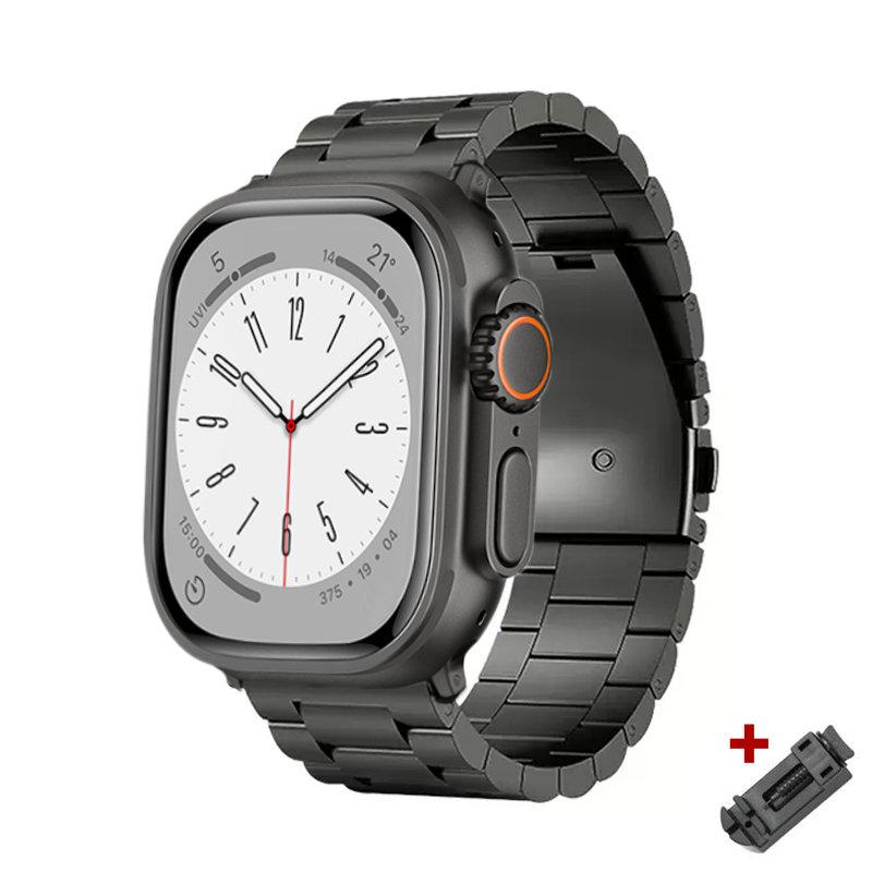 Luxury Titanium Bracelet For Apple Watch Ultra 2 49mm Series 9 41 45mm For iWatch 6 5 4 se 38mm 40 42mm 44mm Metal Business Band
