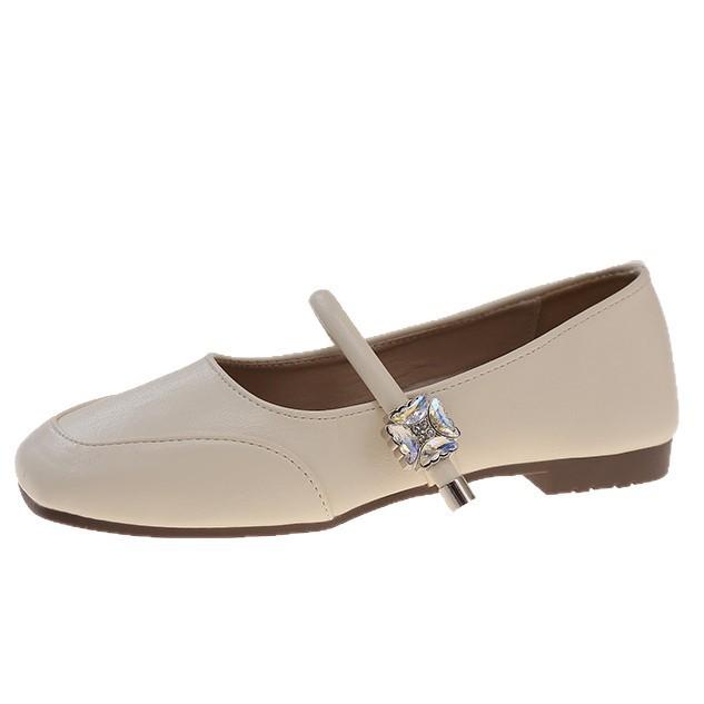 Autumn Low Temperament Mary Jane with Skirt Women's Shoes Single Shoes Women's 2025 New French Heel Flats Late Evening Wind Single Shoes