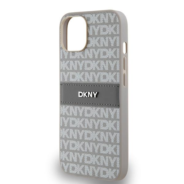 Dkny Dkhcp14Sprthsle Iphone 14 / 15 / 136.1 Beige Hardcase Leather Mono Stripe & Metal Logo