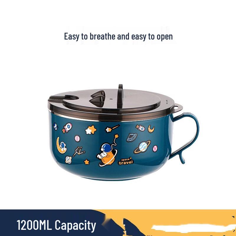 ZISIZ 304 Stainless Steel Instant Noodle Bowl with Lid