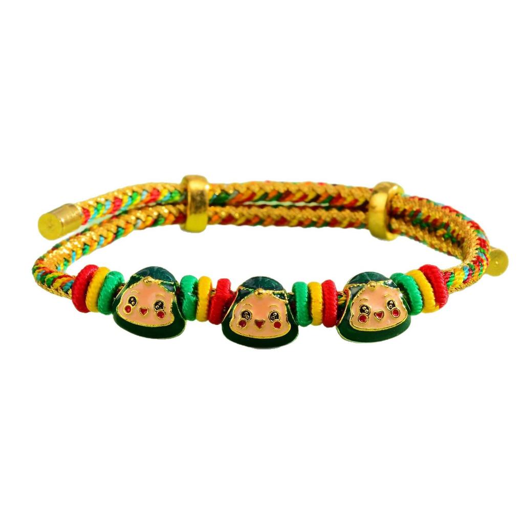 Five-Color Dragon Boat Festival Zongzi Bracelet: Handmade Ethnic Children's & Couple's Ornament