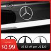 Adesivo de Carro Quente 90mm ABS Cromado Preto Logo Emblema Mercedes Estrela Traseira Para Mercedes Benz W203 W206 W212 X253 W167 W166 W247