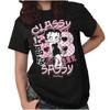 Betty Boop Kanji Cartoon Classy and Sassy Womens Graphic Crewneck T Shirt Tee