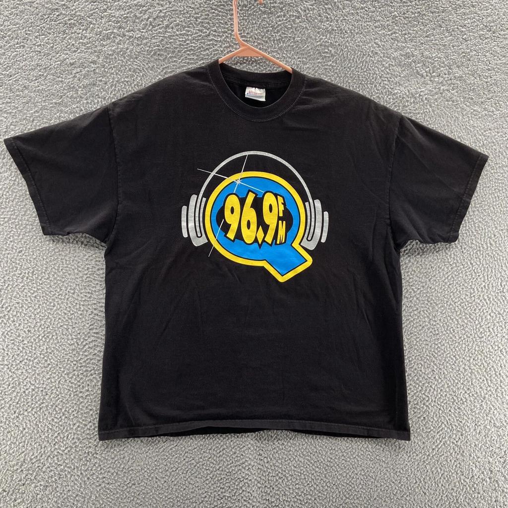 96.9 Radio T Shirt Men Extra Large Black FM Graphic Music Station Casual 90s