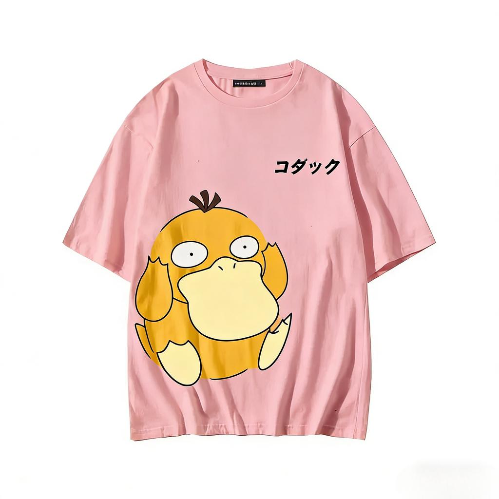 Anime Psyduck Graphic Printed T-shirt Men's and Women's T-shirt Men's Tops Harajuku Y2K T-shirt Summer New Tee