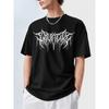 T-shirt Estiva Casual da Uomo in Cotone a Maniche Corte con Stampa Totem Gotico Scuro