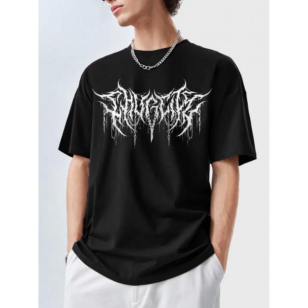 Gothic Dark Totem Printed Summer Men s Casual Cotton Short-sleeved T-shirt S