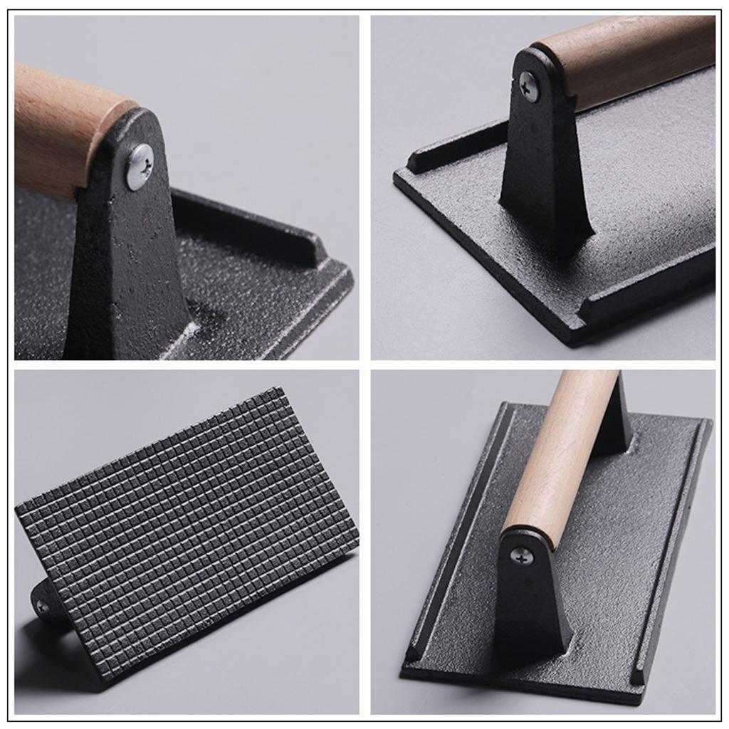 Cast Iron Grill Press Nonstick Meat Press Burger Steak Weight Grill Accessories for Barbecue Cooking