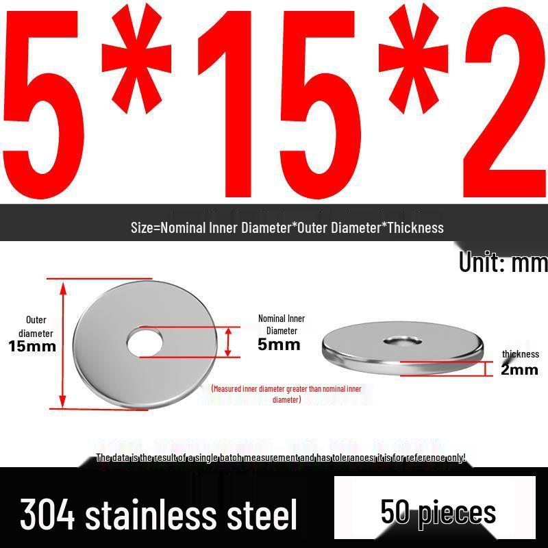 Thickened 304 Stainless Steel Flat Washer Spacer (M2-M36)