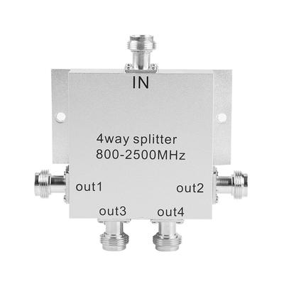 4-Way 800-2500MHz N Type Mobile Cell Phone Power Splitter Signal Repeater Amp Power Divider
