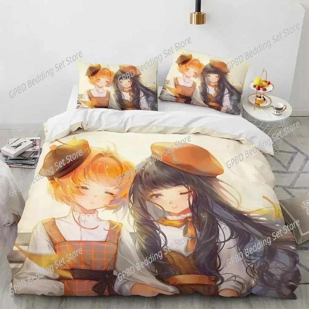 Comforter Anime Cardcaptor Sakura Bedding Set 3D Printed Suitable For Bedroom Kids Home Textile