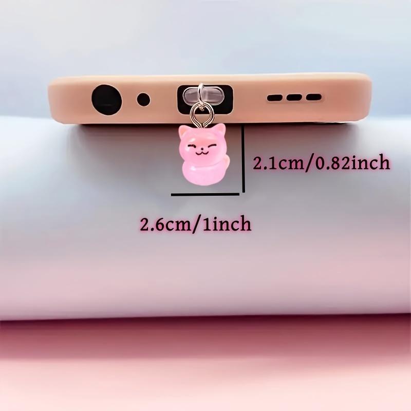 Cute Kitten Mobile Phone Dust Plug - DIY, Luminous, Exquisite and Compact, Protects Charging Port