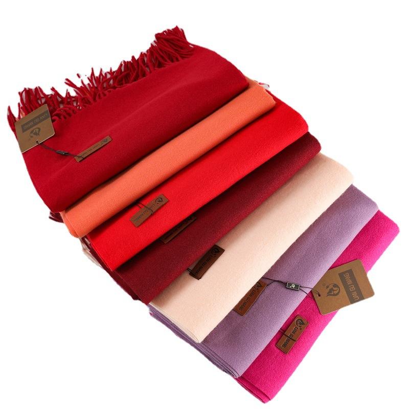Scarf Imitation Cashmere 29 Colors Thick Warm Solid Color Scarf Shawl Women'S Winter Fashion Tassel Versatile Scarf Men