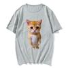 Funny Cat Print Women Casual T-Shirt Women Men Summer Harajuku T Shirts Girl Boy Casual Fashion Clothes