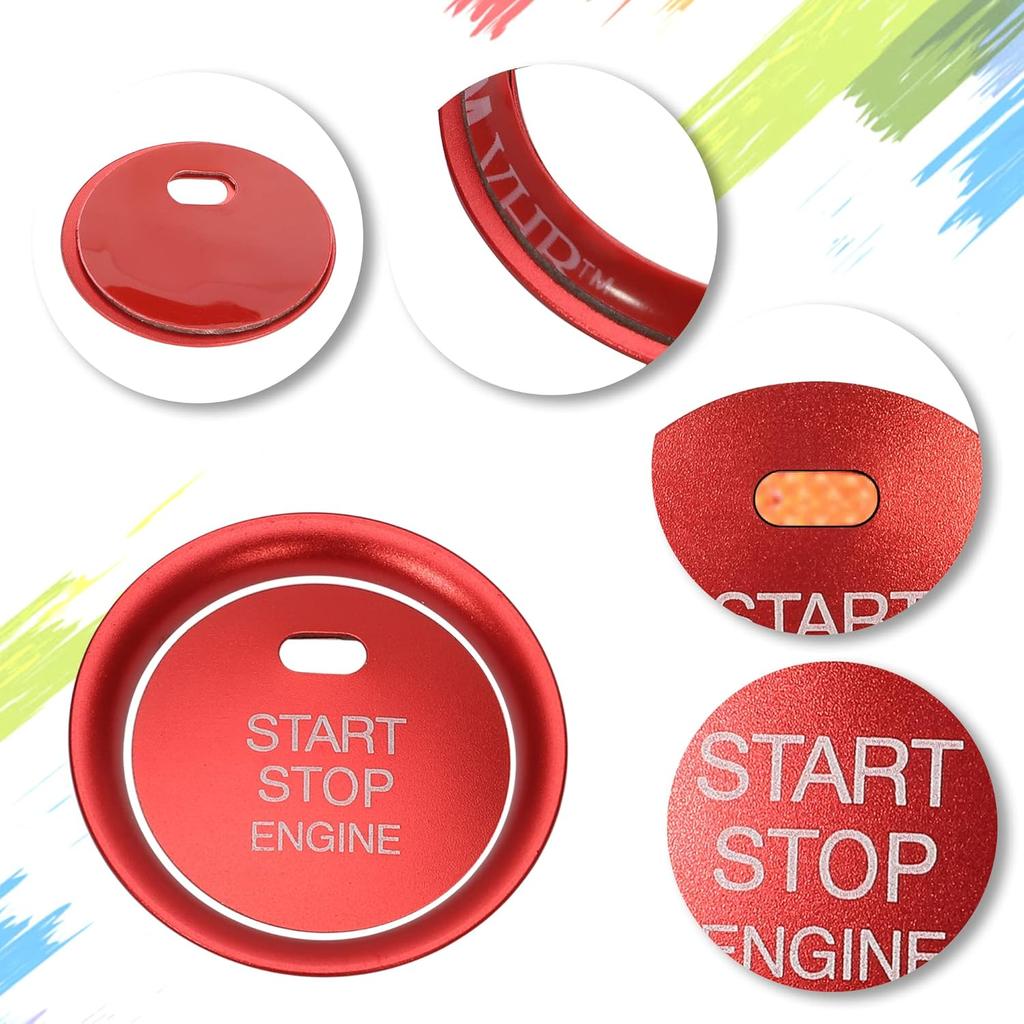 TOMALL Aluminum Engine Start Stop Push Button Cover Trim Compatible with Mazda CX-3, CX-5, MX-5 Car Keyless Engine Ignition Start Button Cap