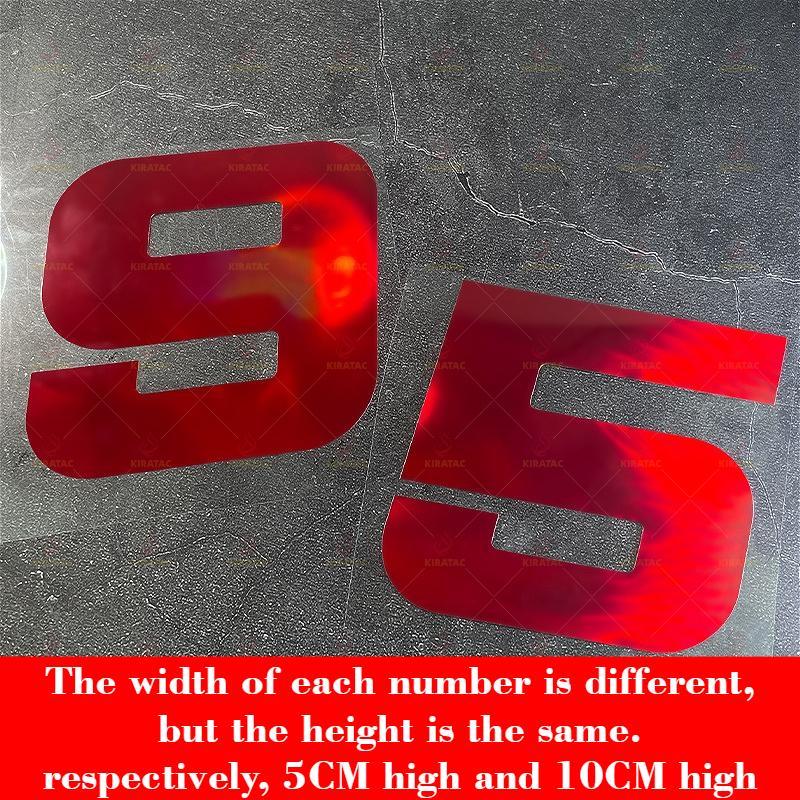 1pc Red Laser Number 0-9 Motorcycle Stickers Waterproof for Fairing Helmet Scooter Bicycle Frame Top Tube Universal Vinyl Decals